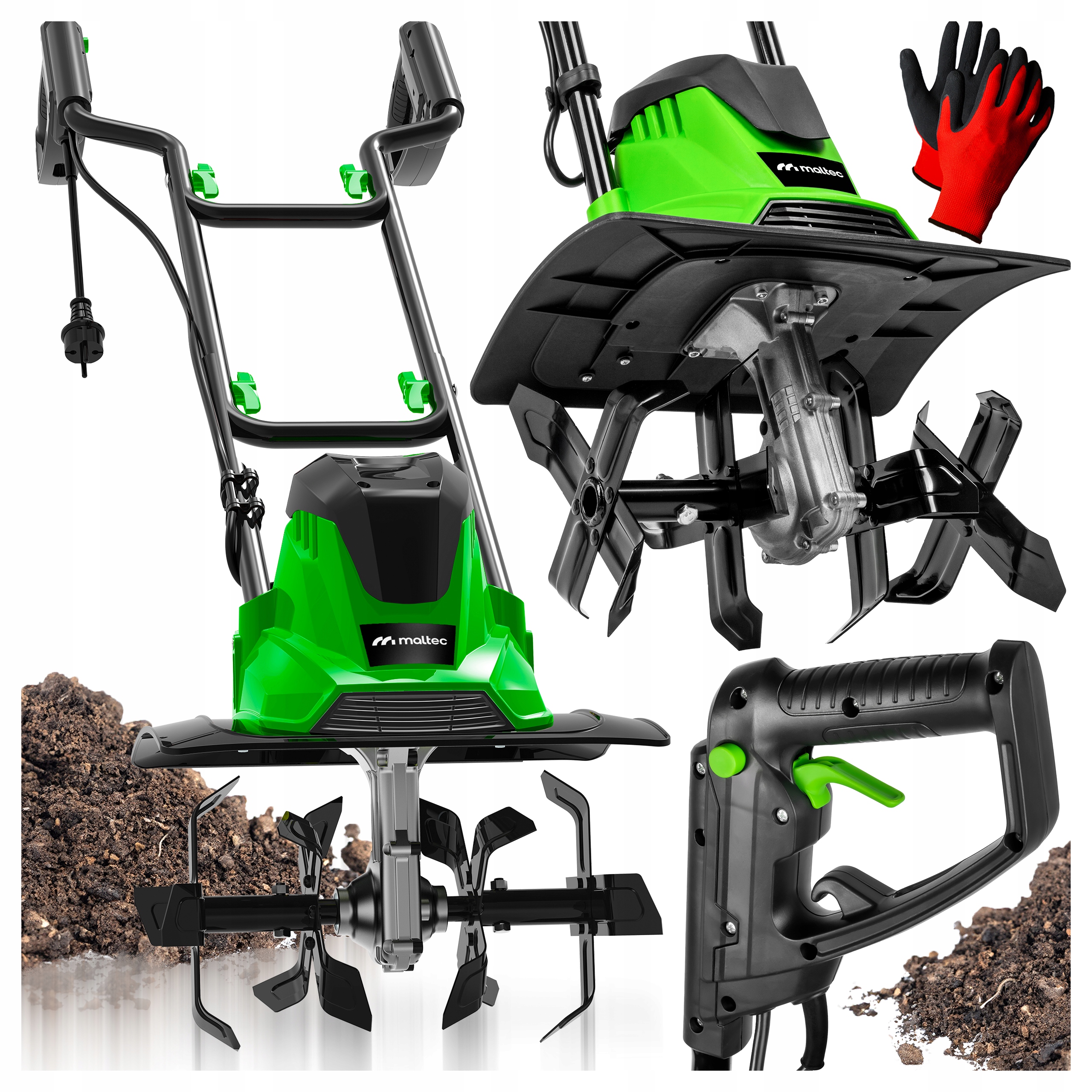 Výkonný elektrický kultivátor na kultivátor pôdy 1500 W 36 cm